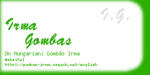 irma gombas business card