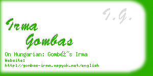 irma gombas business card